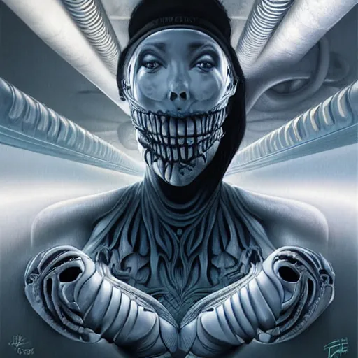 Image similar to Lofi Scorn Giger portrait Pixar style by Tristan Eaton Stanley Artgerm and Tom Bagshaw