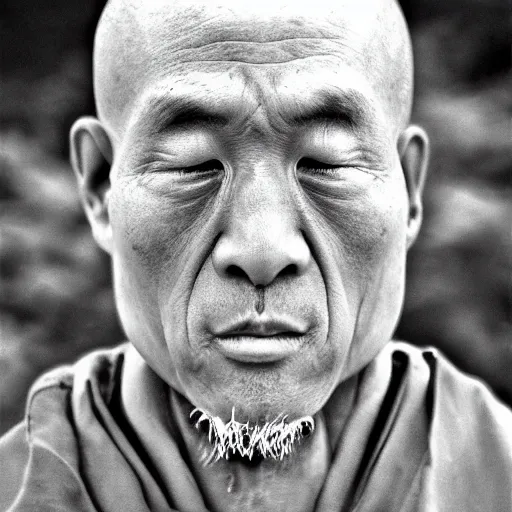 Image similar to symmetrical zen monk. Smoke from ears!!!