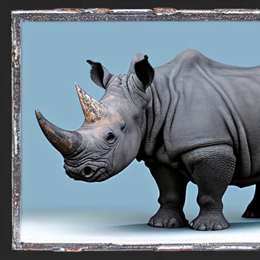 Image similar to a rhino maden of diamond.