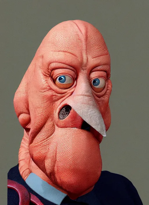 Image similar to photorealistic 3 0 0 0 ( dr. john a. zoidberg ), portrait photography feroflex photorealistic studio lighting ektachrome detailed intricate face details, ultradetails, beautiful face, realistic shaded perfect face, extremely fine details