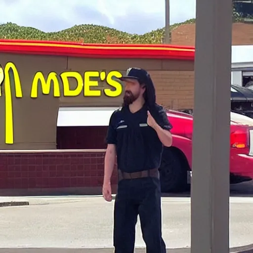 Image similar to Jesus spotted working at McDonalds