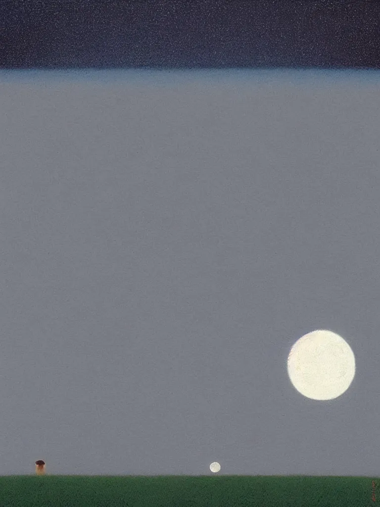 Image similar to artwork by quint buchholz, music, moon, night, quiet.