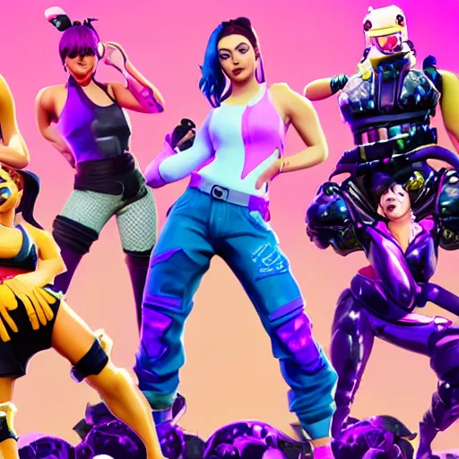 Image similar to charli xcx in fortnite