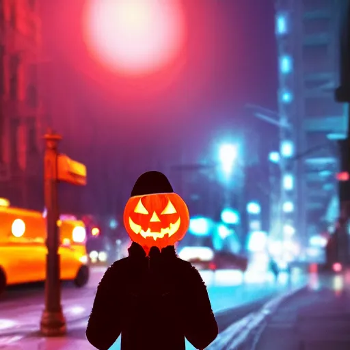 Image similar to digital art of Casper of a Halloween ghost smoking a cigarette on NYC sidewalk, city lights, trending on artstation, 8k, 4k, volumetric lighting, lighthearted, cinematic composition, hd, fun