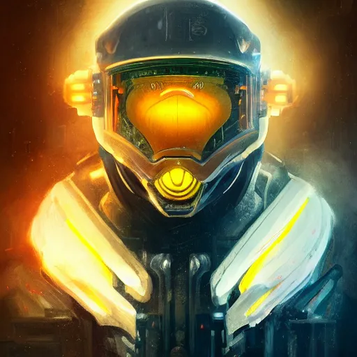Image similar to helmet lion cyberpunk made of yellow lava and fire art by artgerm and greg rutkowski, profile portrait, cyberpunk fashion, realistic shaded perfect face, fine details, very dark environment, misty atmosphere, closeup, d & d, fantasy, intricate, elegant, highly detailed, digital painting, artstation, concept art, matte, sharp focus, illustration, hearthstone