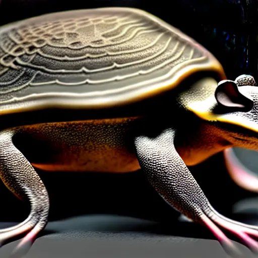 Image similar to , mouse turtle hybrid, ultra realistic, intricate details, highly detailed, photorealistic, octane render, 8 k, unreal engine.