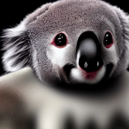 Image similar to a vampire koala, digital art, anime art style