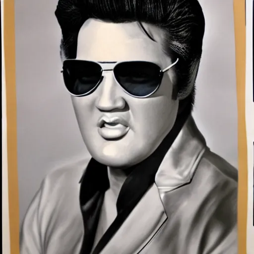 Image similar to Elvis as an old person