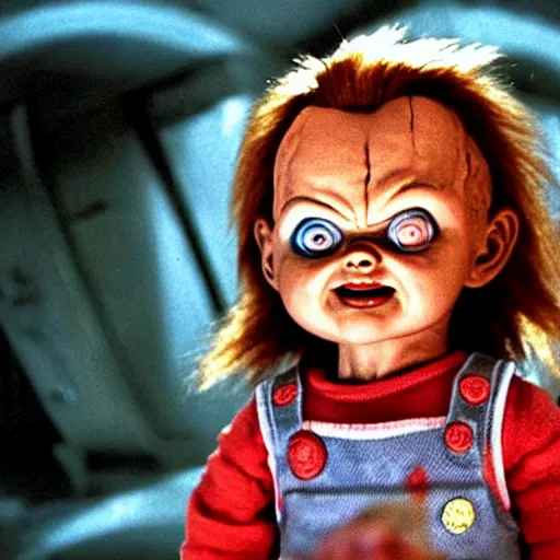 Image similar to chucky in alien ( 1 9 7 9 ), film still