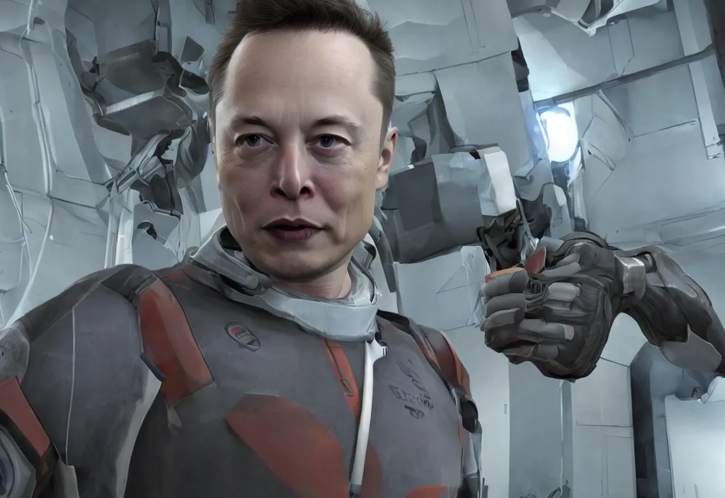 Image similar to elon musk in half life, elon musk in the video game half life, gameplay screenshot, close up, 3 d rendering. unreal engine. amazing likeness. very detailed.