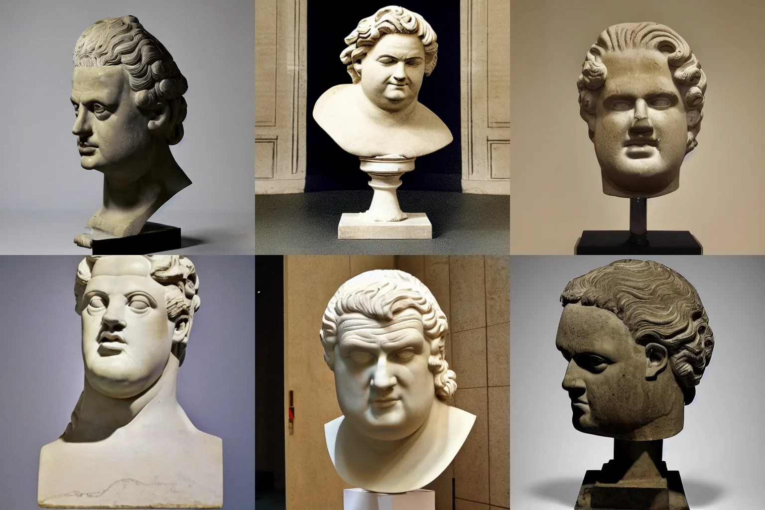 Prompt: ancient greek buste of fat geert wilders