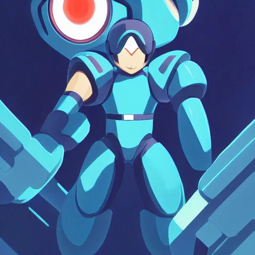 Image similar to face icon stylized minimalist mega man, loftis, cory behance hd by jesper ejsing, by rhads, makoto shinkai and lois van baarle, ilya kuvshinov, rossdraws global illumination