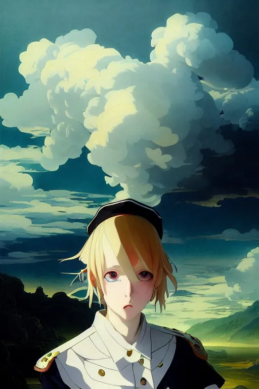 Image similar to baroque oil painting, anime key visual full body portrait character concept art, maid nazi ss commander, kuudere kawaii noble blond hair blue eyes, dictator fascist nationalist, brutalist grimdark fantasy, trending pixiv fanbox, rule of thirds golden ratio, makoto shinkai genshin impact studio ghibli jamie wyeth greg rutkowski chiho aoshima