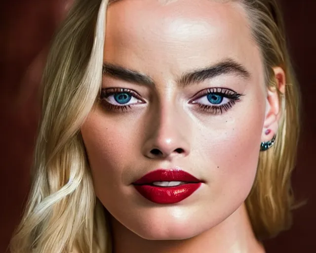 Image similar to margot robbie and amber heard mixed in one face, hyper realistic face, beautiful eyes, cinematic, long shot, hyper detailed, 8 5 mm photograph, 8 k resolution, film still, sharp lens, wide lens