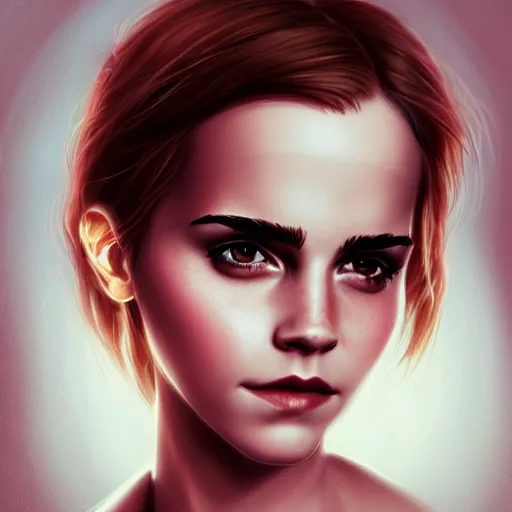 Prompt: Character Portrait of Emma Watson, Charlie Bowater art style, digital, fantasy, portrait,