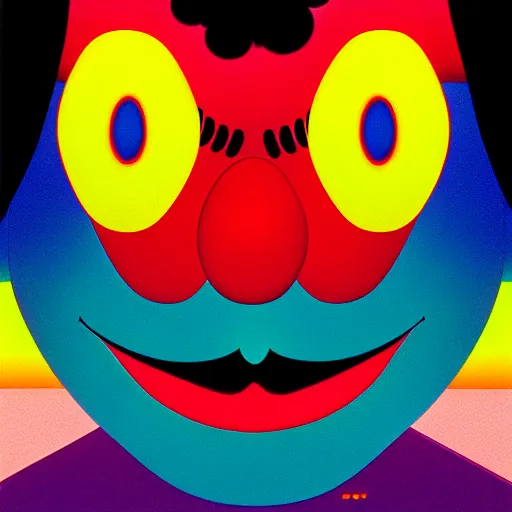 Image similar to angry clown by shusei nagaoka, kaws, david rudnick, airbrush on canvas, pastell colours, cell shaded, 8 k