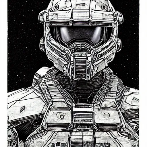 Prompt: master chief by ed fairburn, joseph clement coll, franklin booth