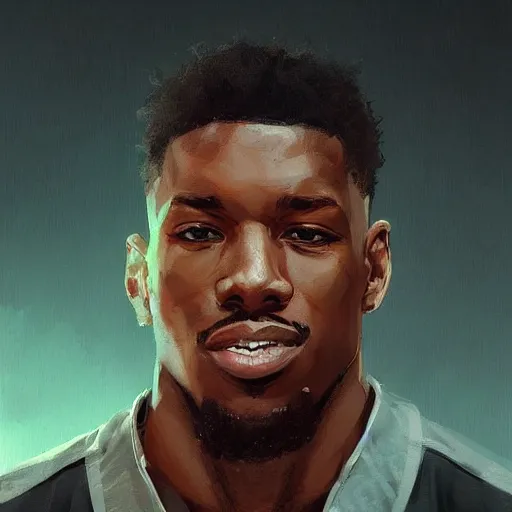 Image similar to “Portrait of Michael Bakari Jordan by Greg Rutkowski, young, manly, attractive, strong, older brother vibes, highly detailed portrait, scifi, digital painting, artstation, concept art, smooth, sharp foccus ilustration, Artstation HQ”