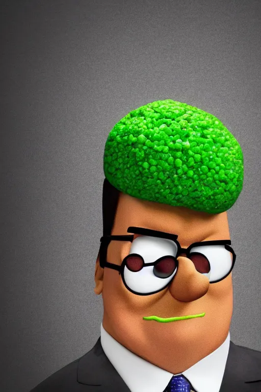 Image similar to 📷 peter griffin is pea, made of food, head portrait, dynamic lighting, 4 k