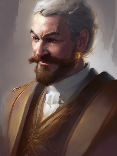 Prompt: a smug noble man smirking. siting in his chair. intricate, elegant, highly detailed, digital painting, artstation, concept art, sharp focus, illustration, by justin gerard and artgerm, 8 k