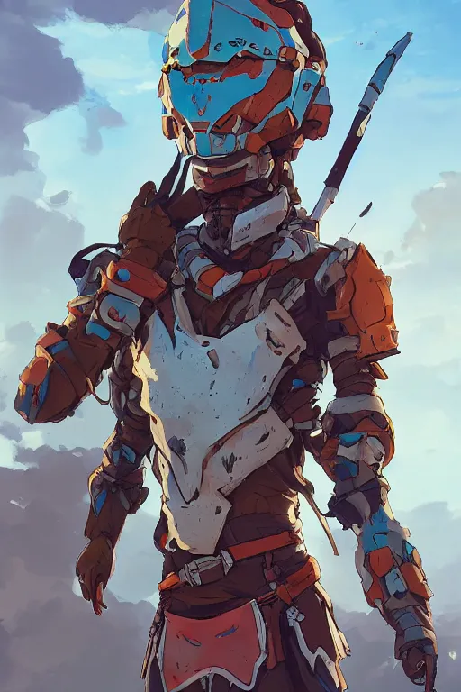 Image similar to combination suit armor aloy horizon forbidden west horizon zero dawn robot ninja mask helmet backpack tribal, art gta 5 comics, official fanart behance hd artstation by jesper ejsing, by rhads, makoto shinkai and lois van baarle, ilya kuvshinov, ossdraws radiating a glowing aura cgi rtx 2 0 2 2