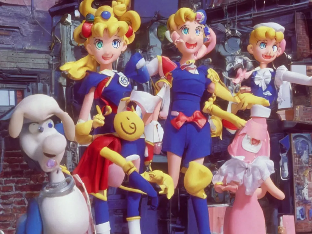 Prompt: Sailor Moon in Wallace and Gromit