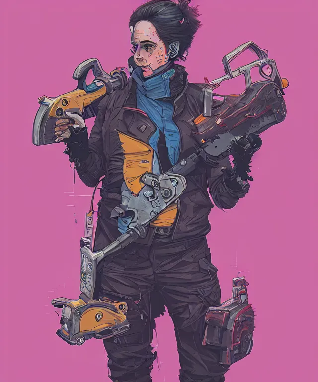 Image similar to a portrait of a cyberpunk corgi holding a chainsaw, fantasy, elegant, digital painting, artstation, concept art, matte, sharp focus, illustration, art by josan gonzalez