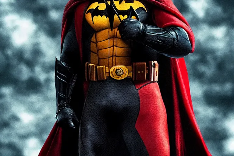 Image similar to Robin in the style of The Batman 2022 ultra realistic, 4K, movie still, UHD, sharp, cinematic