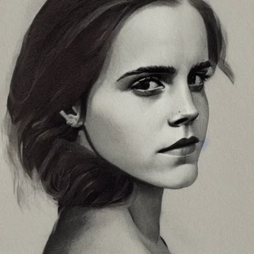 Image similar to emma watson, painting by walt whitman