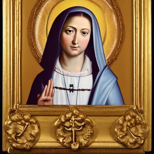 Image similar to holy catholic female saint baroque portrait