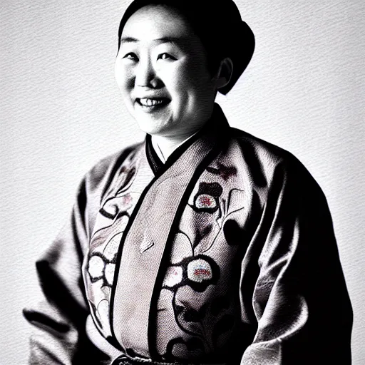 Prompt: realistic contamporary art photography by araki nobuyoshi of wearing traditional ukrainian shirt designed by taras shevchenko. smiling kim chen in