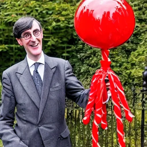 Prompt: a photo of the childcatcher, chitty chitty bang bang, ( ( jacob rees - mogg ) ), lollipops