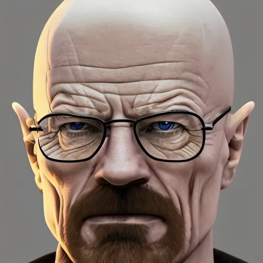 Prompt: Walter White by Gabriel Soares, rendered in V-Ray, trending on ArtStation