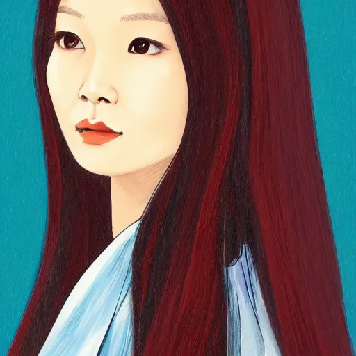 Prompt: portrait of Jeon So Min, art style from Nixeu and Kittichai Rueangchaichan