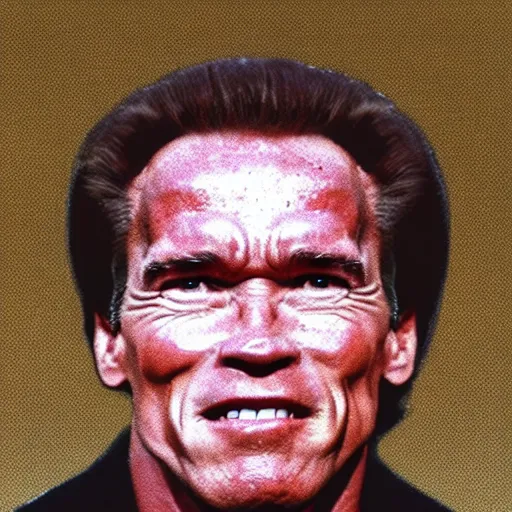 Image similar to a photo of arnold schwarzenegger made out of schwarzwalder kirschtorte