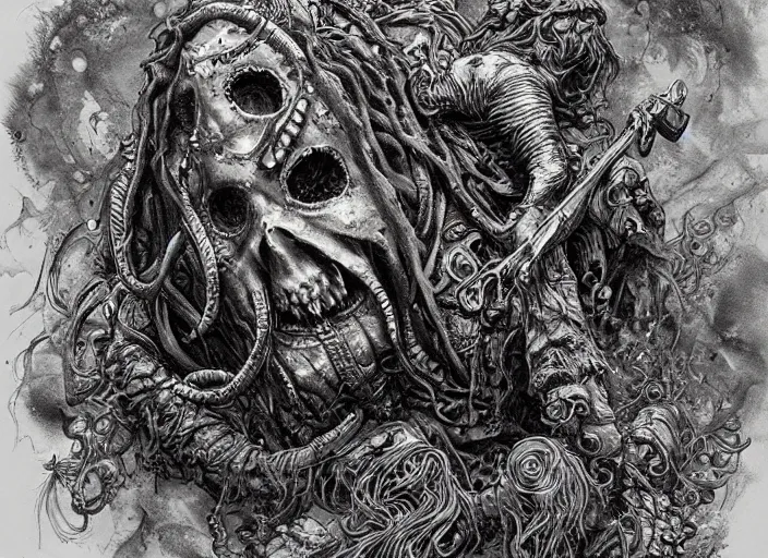 Image similar to a highly detailed beautiful davy jones, james gurney, james jean