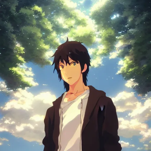 Prompt: portrait of a god by makoto shinkai