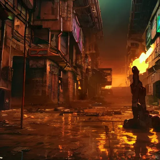 Prompt: ingame gameplay of a post-apocalyptic cyberpunk grimdark anime turn-based video game detailed realistic HD 8k High Resolution