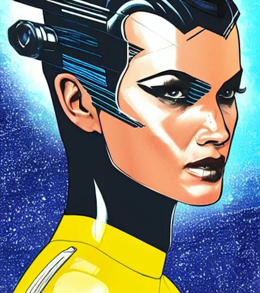 Prompt: star trek female android, by MARVEL comics and Sandra Chevrier