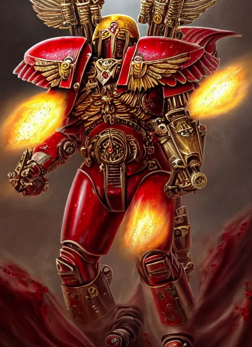 sanguinius primarch of the blood angels, golden armor | Stable ...