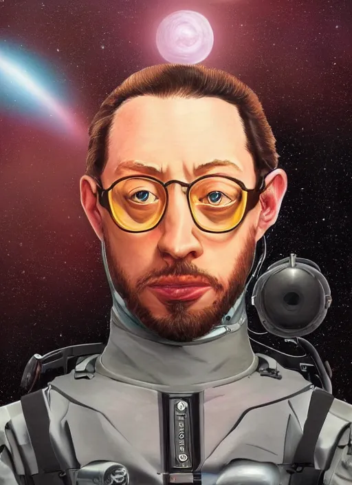 Prompt: sam hyde in interstellar suit, sigma male, accurately portrayed, by ilya kuvshinov, jakub rebelka, highly detailed, solar system of planets seen from the distance, very detailed, smooth, sharp focus, octane render, close up