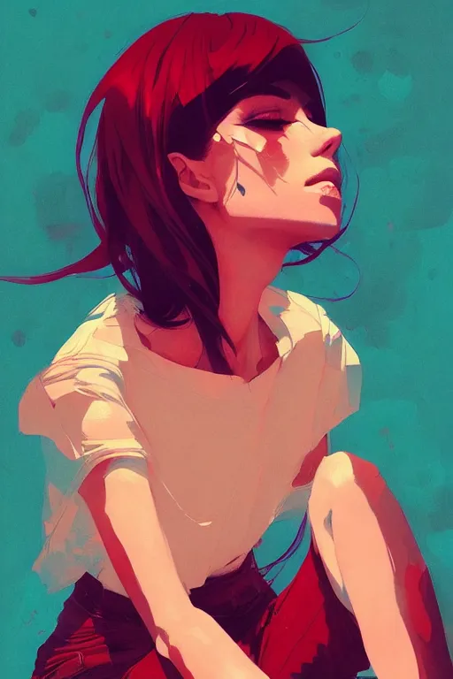 Image similar to a ultradetailed beautiful portrait panting of a stylish woman sitting on a pile of cash, by conrad roset, greg rutkowski and makoto shinkai, trending on artstation