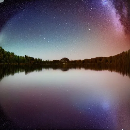 Image similar to lake that is reflecting the cosmos at night with countless stars, superior quality, intricate quality, viscous liquid, surreal, highly detailed, real camera, real photo, 8 k, art by artstation