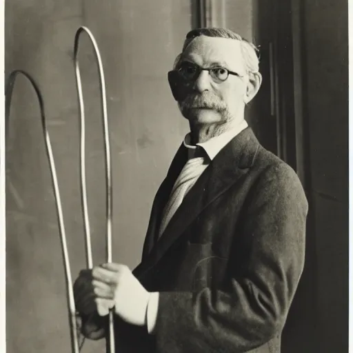 Prompt: a rutgers university president holding a golden cane and looking wistfully into the distance, 1 9 2 2