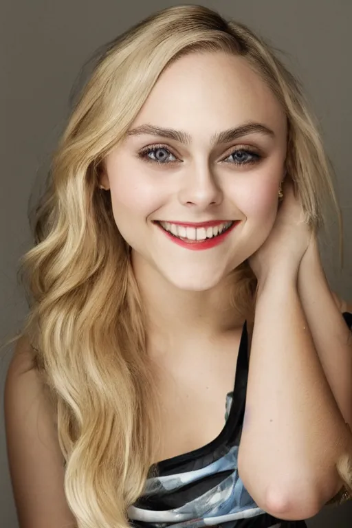 Prompt: annasophia robb portrait vitrail