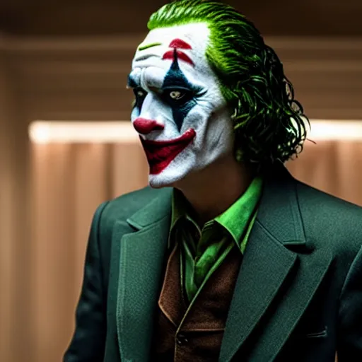 Prompt: film still of Peter Storemare as joker in the new Joker movie