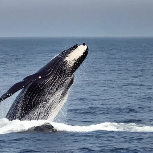 Image similar to photo of a whale riding a bicycle