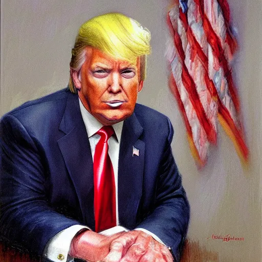 Prompt: portrait of Donald Trump by Jon McNaughton