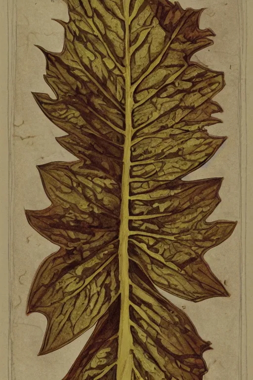 Image similar to scan of the cursed leaves of an old cursed herbarium, by john howe, infographic, textbook, marginalia, cursed, alien