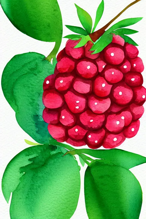 Prompt: minimalist watercolor art of a berry, illustration, vector art